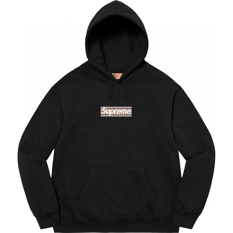 Худи Burberry X Supreme Logo On A Checkered Print "Black" фото № 2