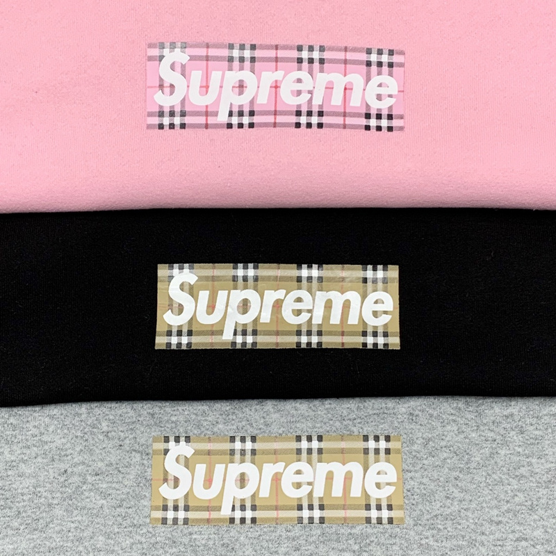 Худи Burberry X Supreme Logo On A Checkered Print "Black" фото № 3