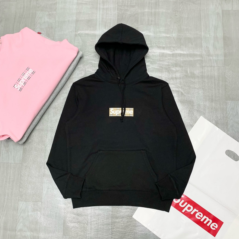 Худи Burberry X Supreme Logo On A Checkered Print "Black" фото № 4