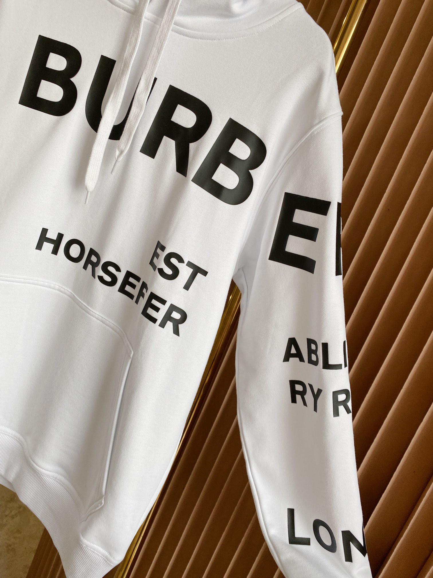 Худи Burberry Frontside Logo Est Horsefer London "White" фото № 6