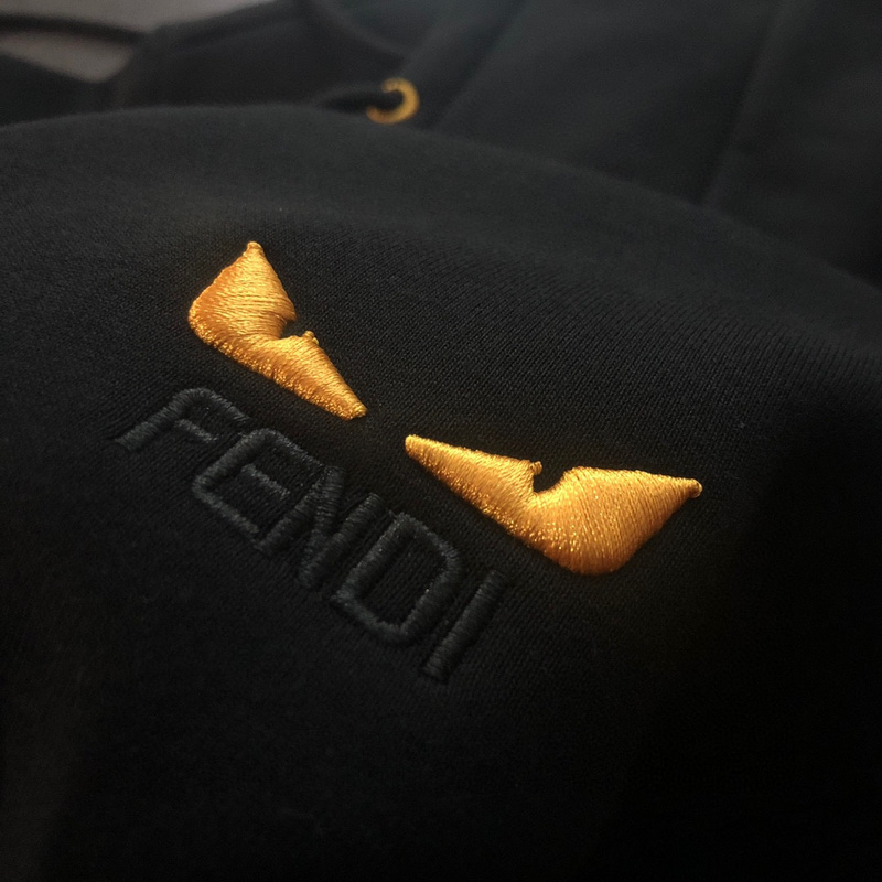 Худи ZIP Fendi With An Inscription On The Hood "Black" фото № 7