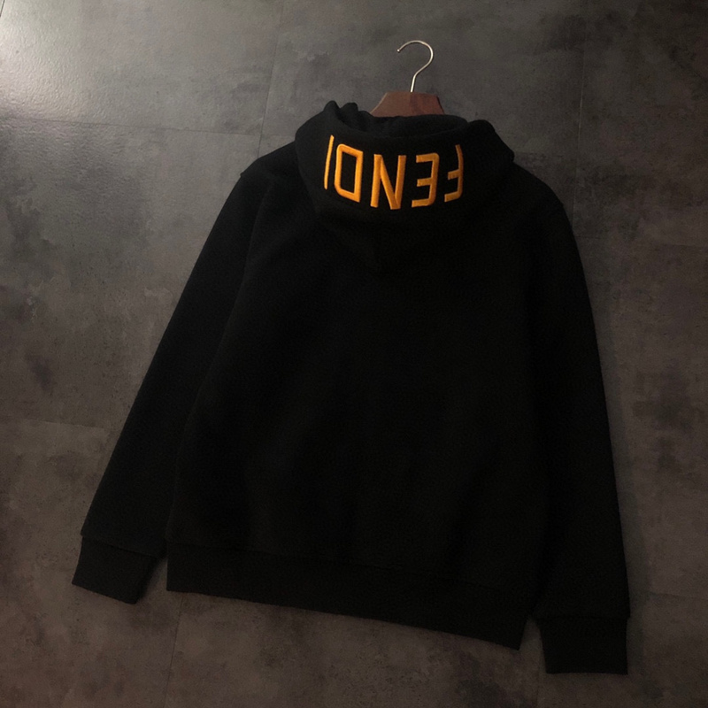 Худи ZIP Fendi With An Inscription On The Hood "Black" фото № 8
