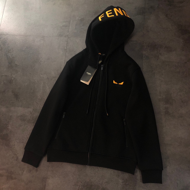 Худи ZIP Fendi With An Inscription On The Hood "Black" фото № 6