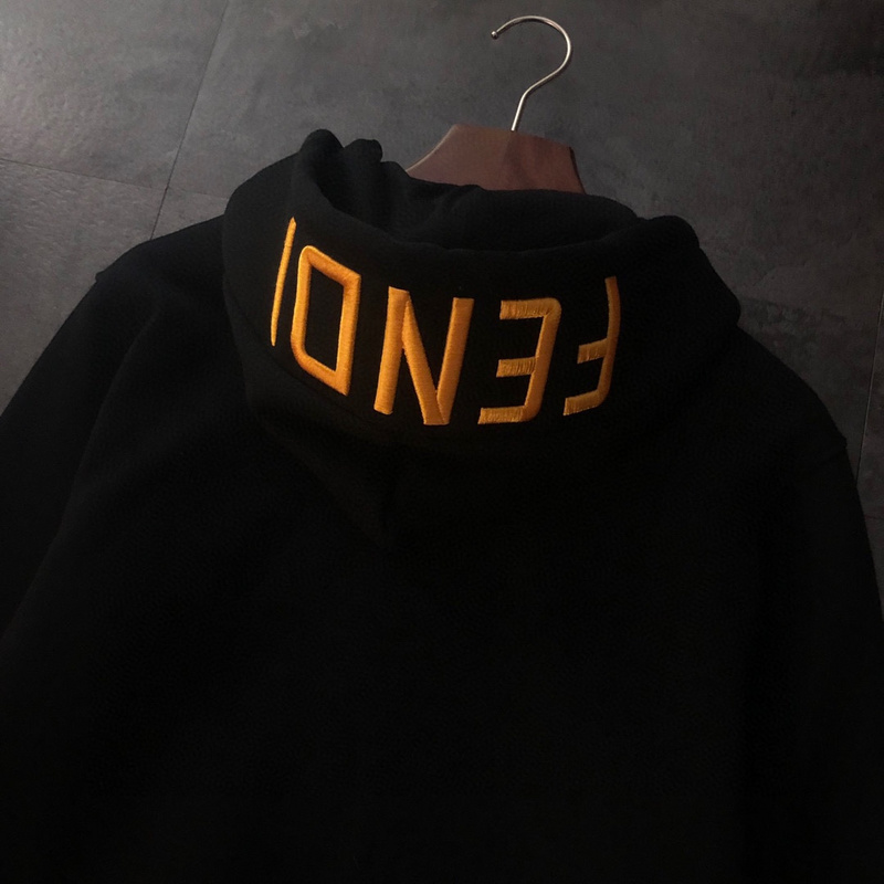 Худи ZIP Fendi With An Inscription On The Hood "Black" фото № 3
