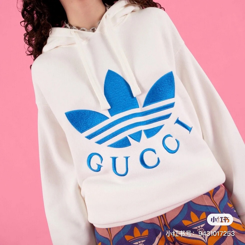 Худи Gucci With A Large Adidas Logo "White" фото № 7