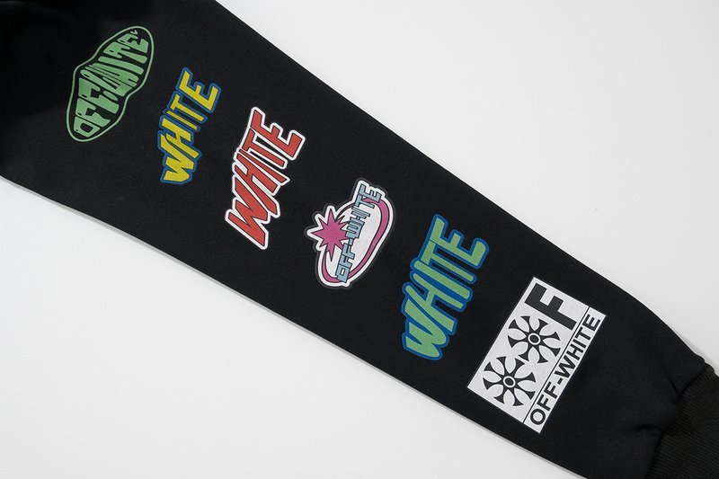 Худи Off White With Colored Stickers "Black" фото № 2