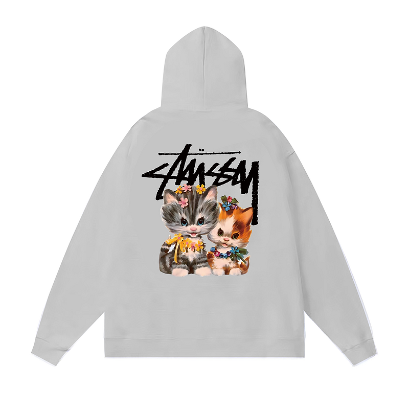 Худи Stussy Cute Cats "Gray" фото № 2