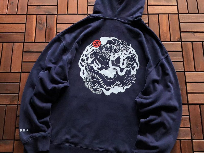 Худи Stussy Ball From Curved Figures With Logo Letters Inside "Blue" фото № 2