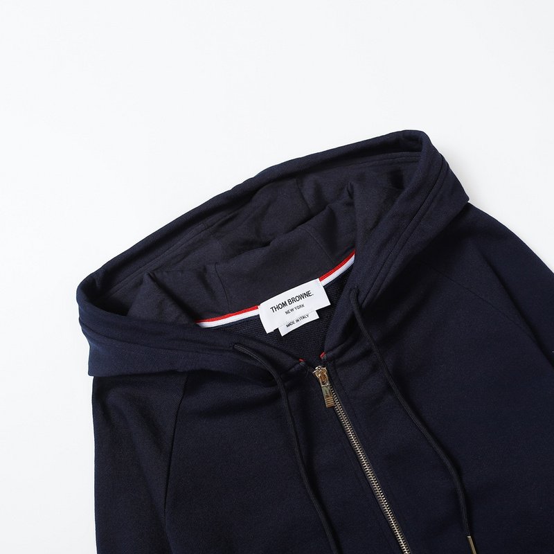 Худи Thom Browne With Stripes ZIP "Black/Blue" фото № 4
