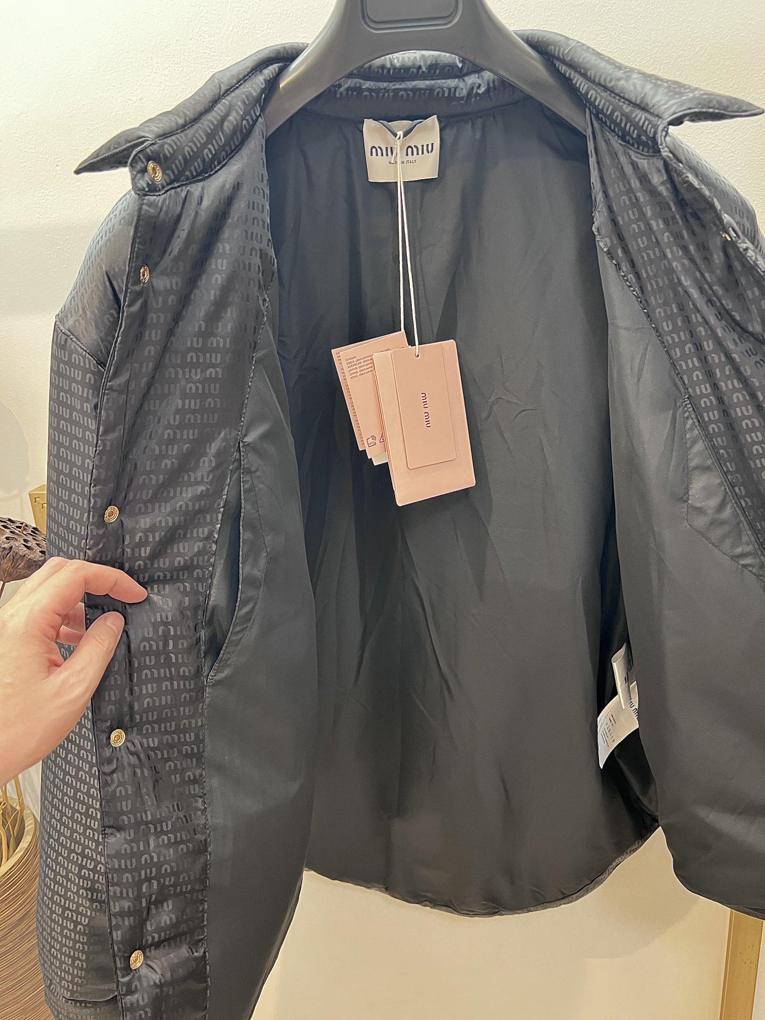 Куртка-бомбер Miu Miu Frontside Logo On The Pocket White Miu Miu "Black" фото № 6