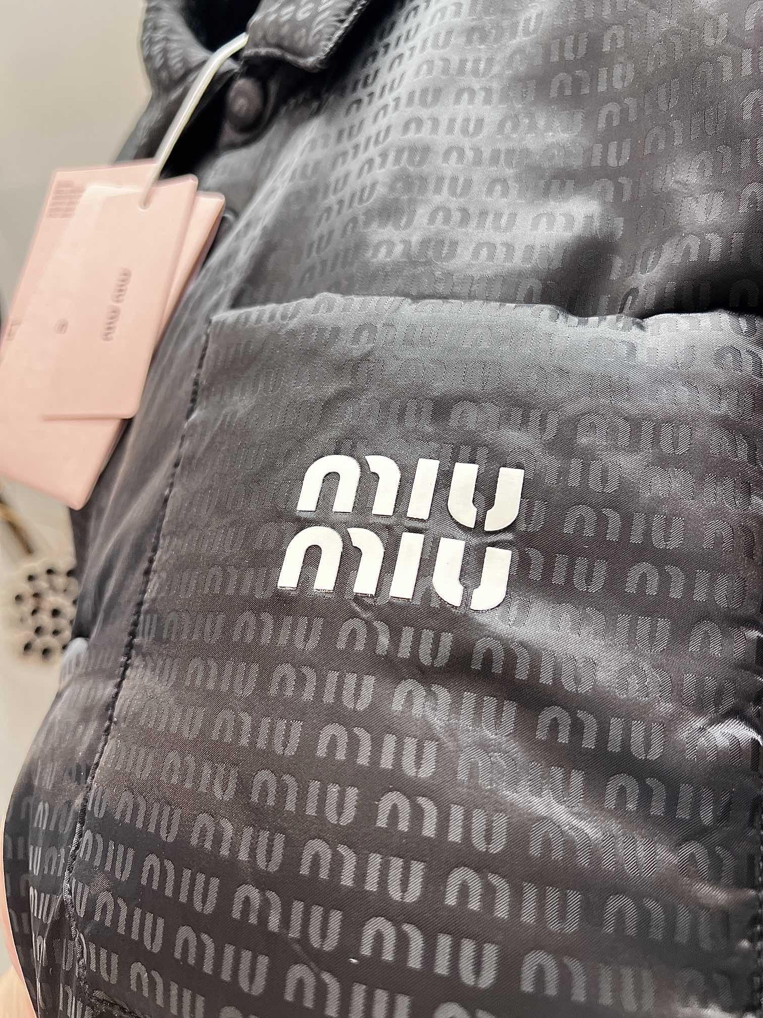 Куртка-бомбер Miu Miu Frontside Logo On The Pocket White Miu Miu "Black" фото № 5