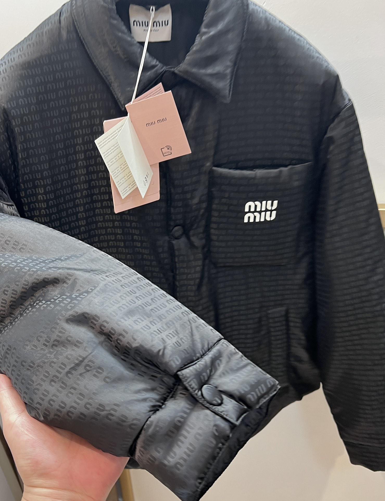 Куртка-бомбер Miu Miu Frontside Logo On The Pocket White Miu Miu "Black" фото № 3