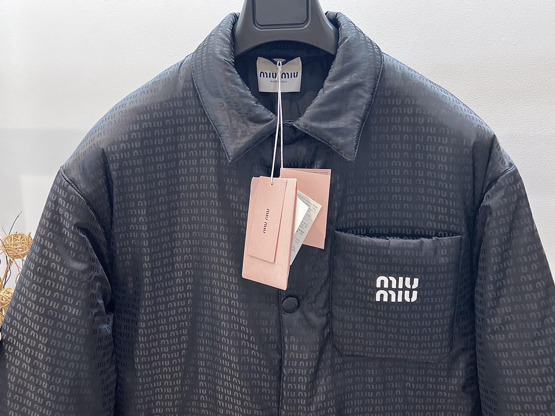 Куртка-бомбер Miu Miu Frontside Logo On The Pocket White Miu Miu "Black" фото № 2