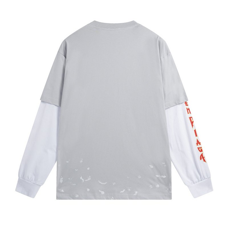 Футболка Balenciaga Double Long Sleeves "Gray" фото № 2