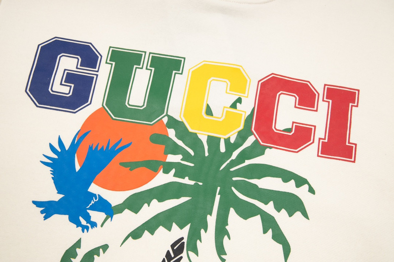 Лонгслив Gucci Heat And Palm Trees "White" фото № 7