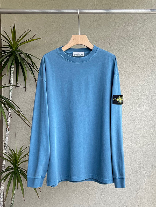 Лонгслив Stone Island With A Rectangular Stripe "Blue" фото № 2