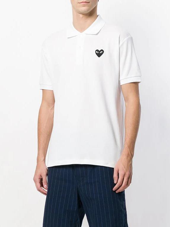 Поло Comme des Garcons Play Black Heart Eyes "White" фото № 2