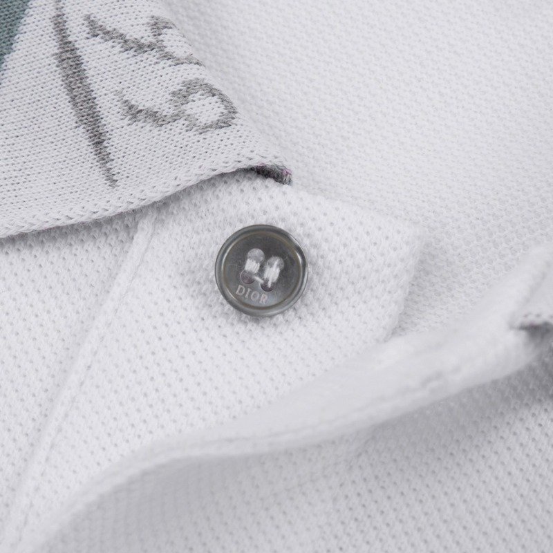 Поло Dior With Flower Pattern "White" фото № 2