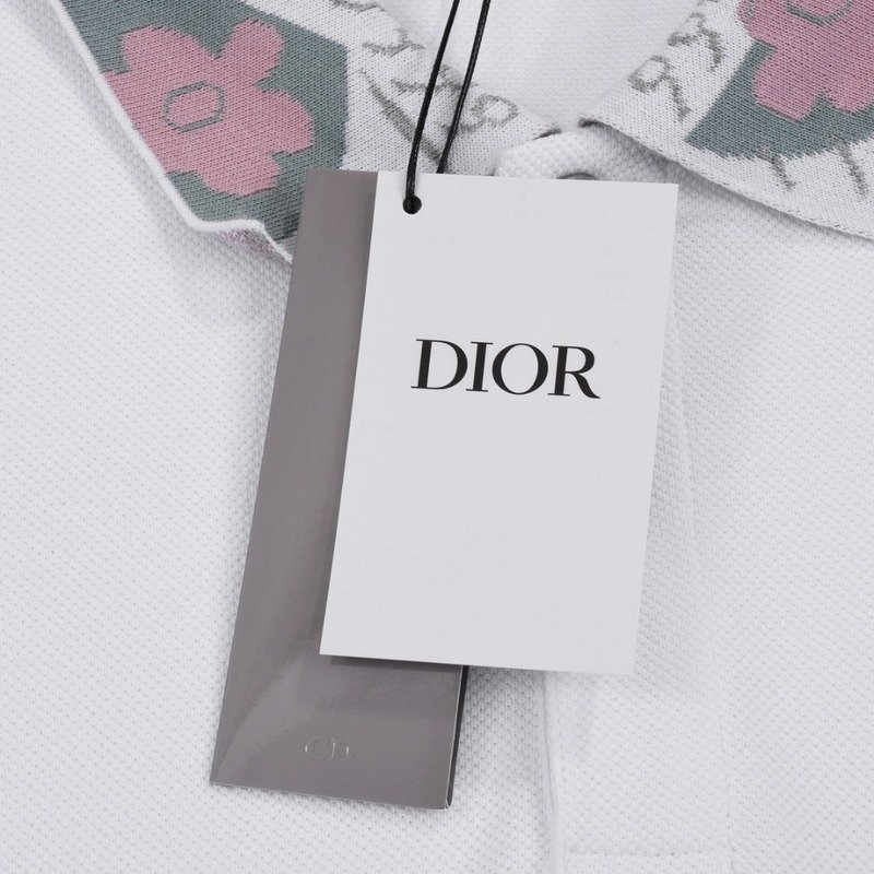 Поло Dior With Flower Pattern "White" фото № 3