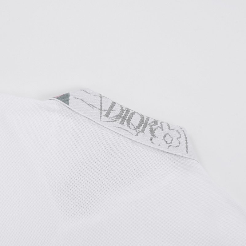 Поло Dior With Flower Pattern "White" фото № 4