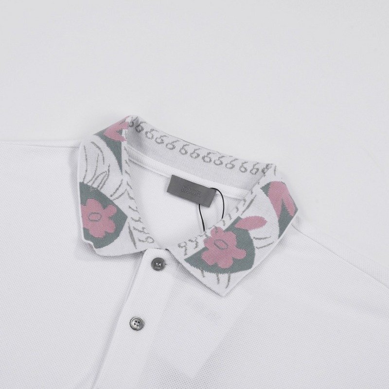 Поло Dior With Flower Pattern "White" фото № 7