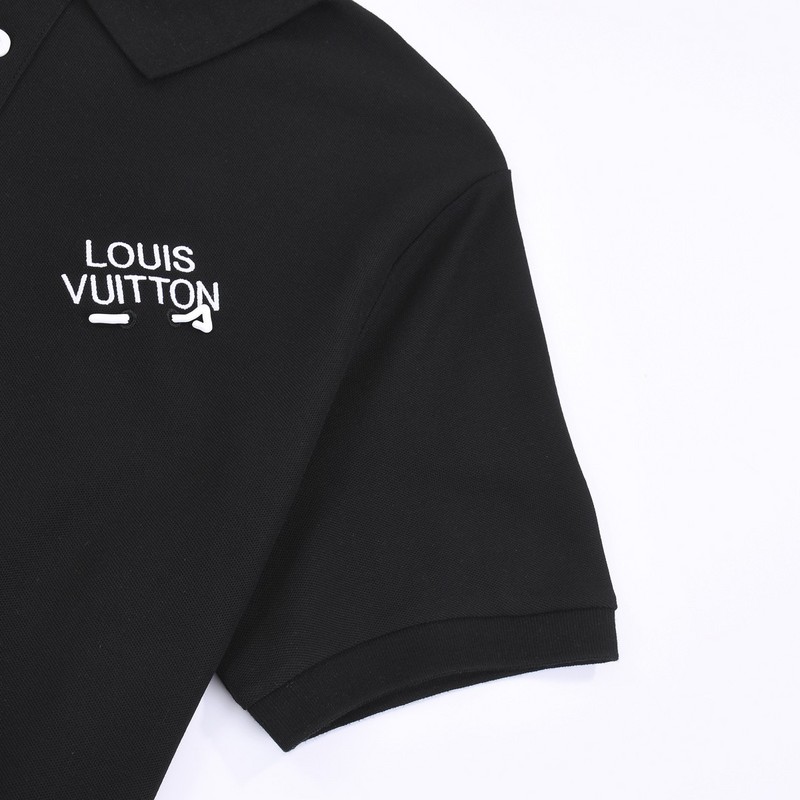 Поло Louis Vuitton With White Logo "Black" фото № 3