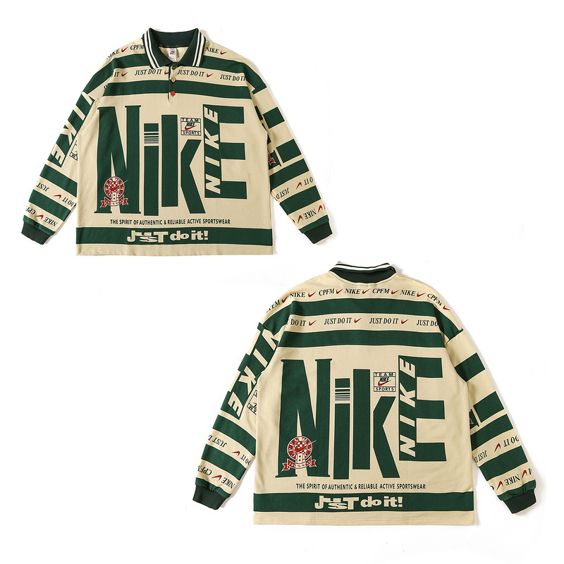 Поло Nike Stylish Design "Beige/Green" фото № 5