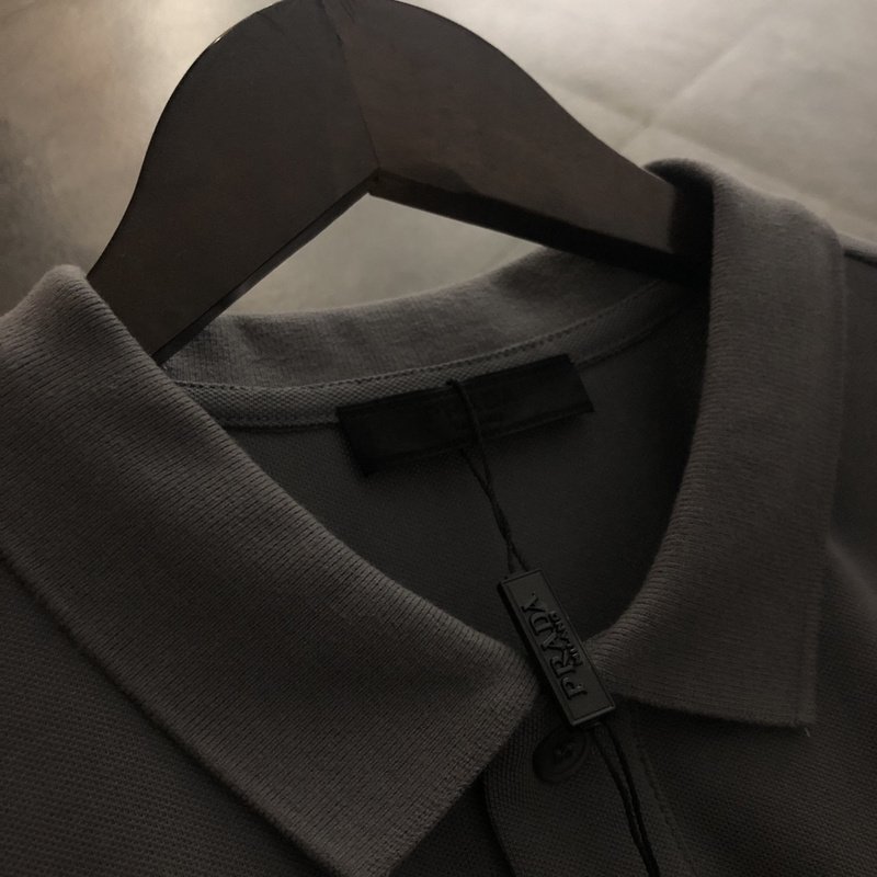 Поло Prada With Small Emblems "Gray" фото № 7