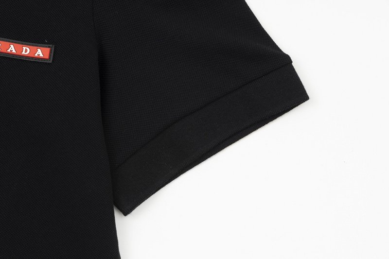 Поло Prada Red Text Bar ZIP "Black" фото № 2