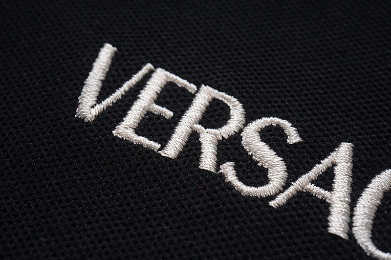 Поло Versace With Pattern On The Collar "Black" фото № 4