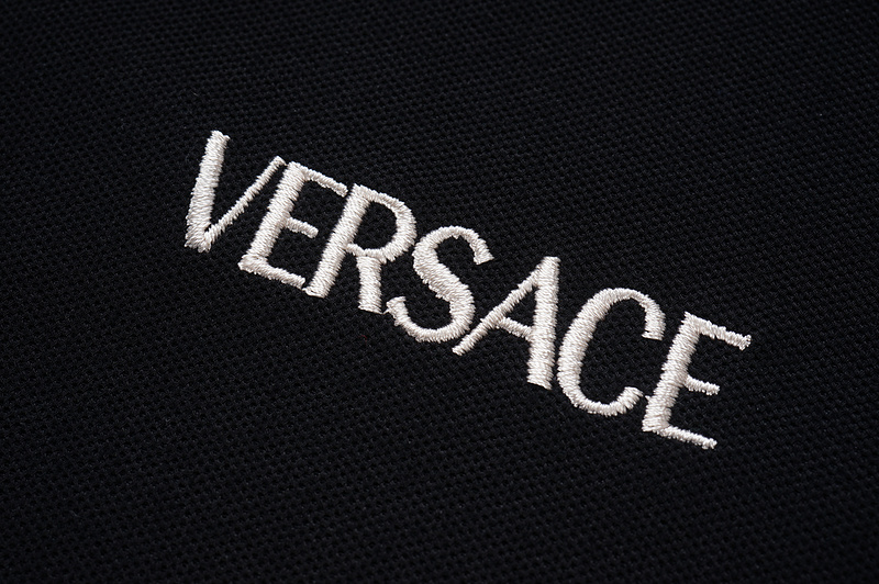 Поло Versace With Pattern On The Collar "Black" фото № 6