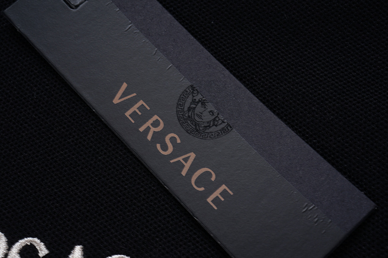 Поло Versace With Pattern On The Collar "Black" фото № 7