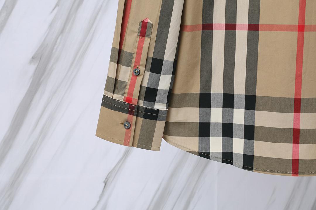 Рубашка Burberry Red And Black And White Lines Print "Brown" фото № 7