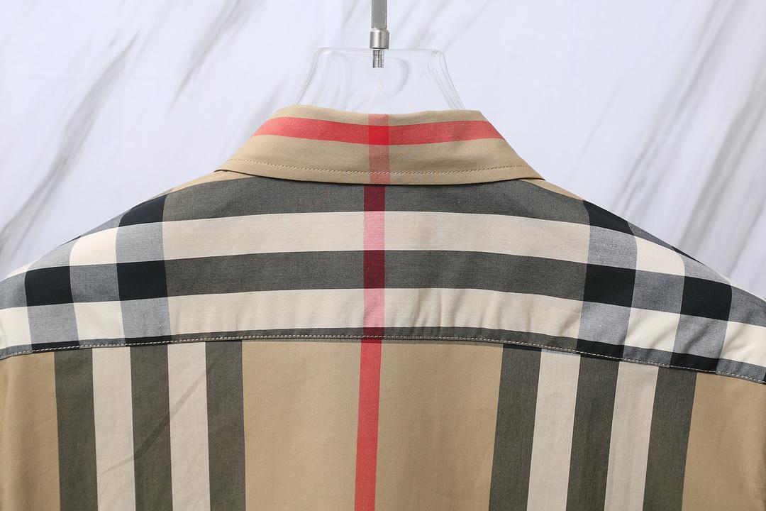 Рубашка Burberry Red And Black And White Lines Print "Brown" фото № 6