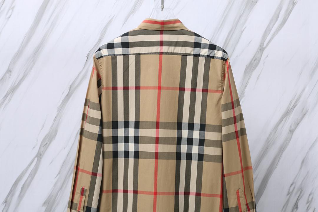 Рубашка Burberry Red And Black And White Lines Print "Brown" фото № 3