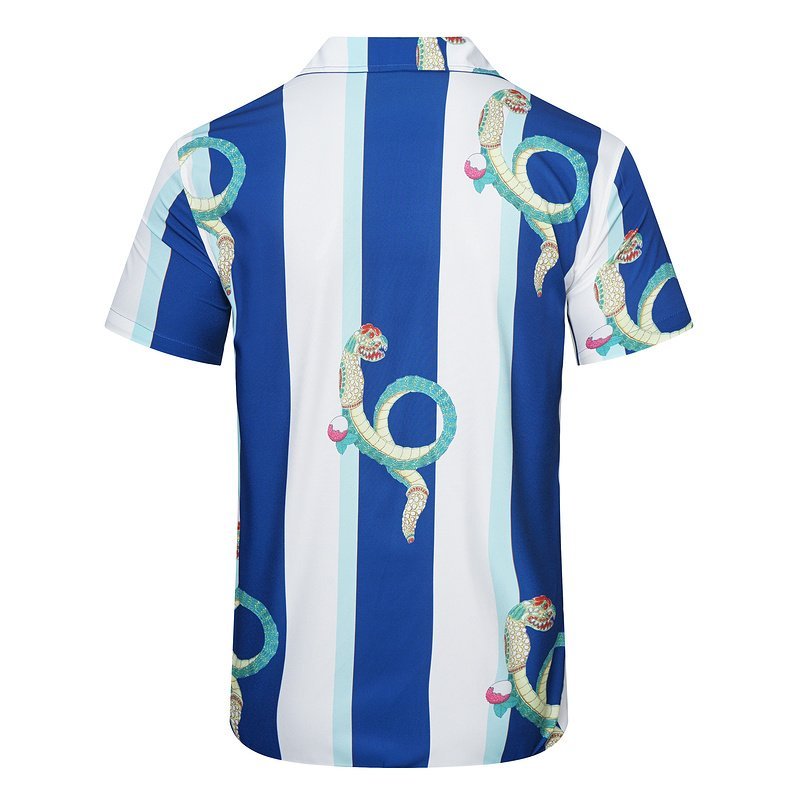 Рубашка Casablanca Short Sleeves Stripes Snakes «Blue White» фото № 2