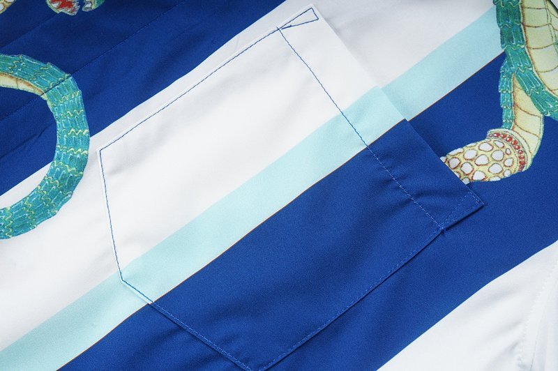 Рубашка Casablanca Short Sleeves Stripes Snakes «Blue White» фото № 4