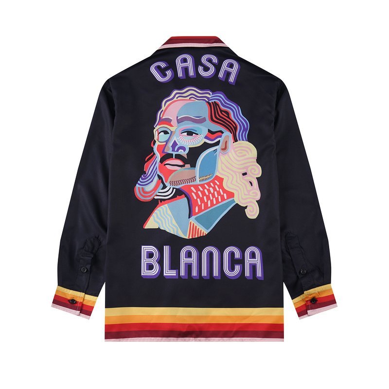 Рубашка Casablanca Portrait Of Man Multicolored Stripes "Black" фото № 2