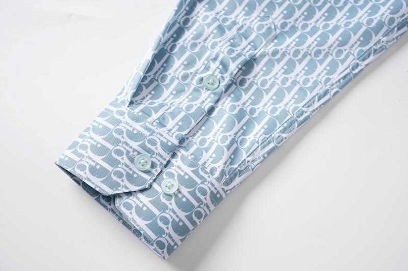 Рубашка Christian Dior Print Dior Many Logos "Blue" фото № 3