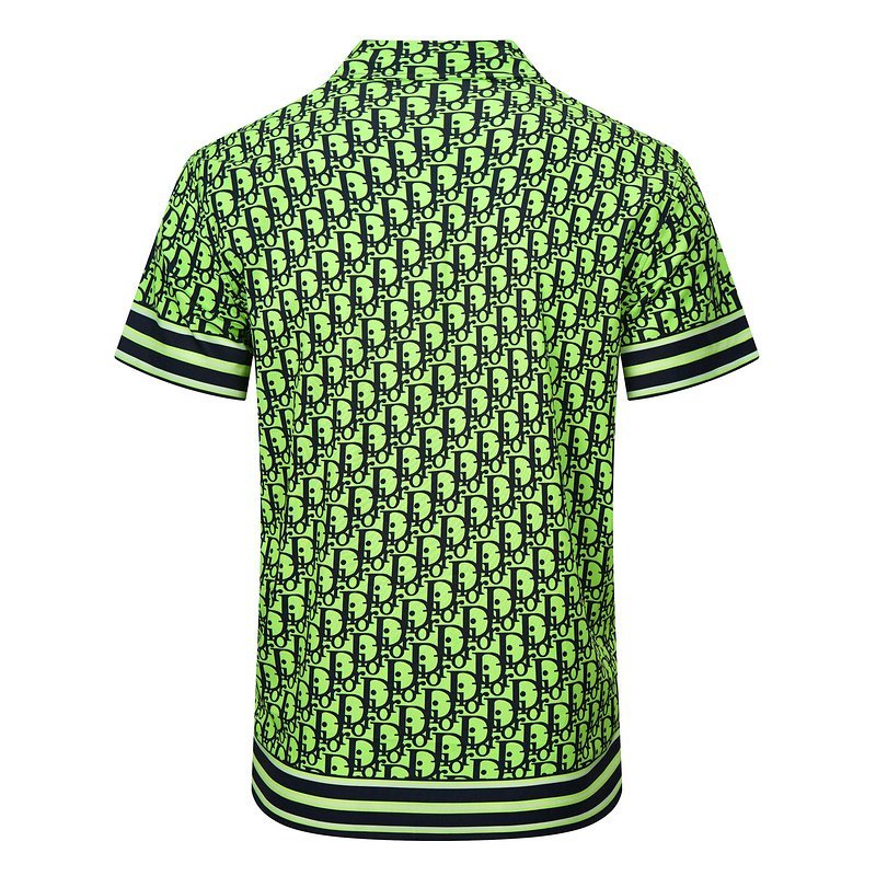 Рубашка Dior Repeating Logo And Edge Stripes "Green" фото № 2