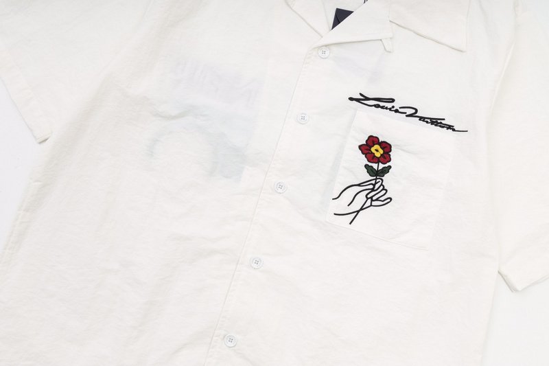 Рубашка Louis Vuitton With Flower On The Pocket "White" фото № 4