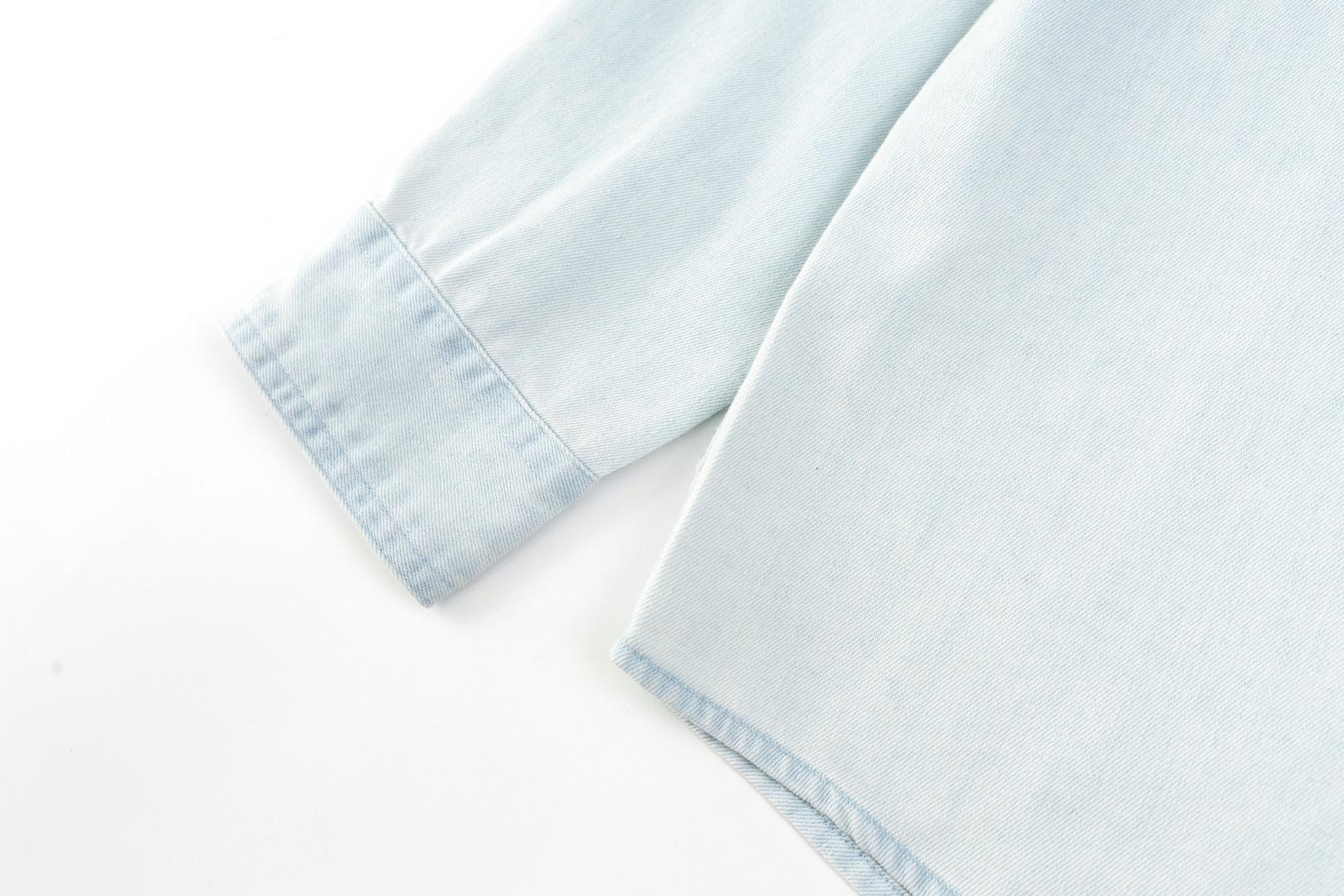 Джинсовая рубашка Miu Miu Rounded Bottom "Blue" фото № 4