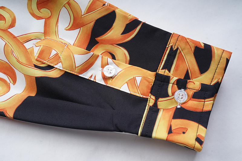 Рубашка Versace Gorgon Medusa Gold "Black/White" фото № 5