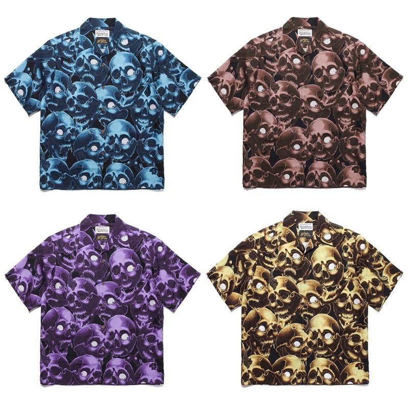Рубашка Wacko Maria Skulls "Brown" фото № 2