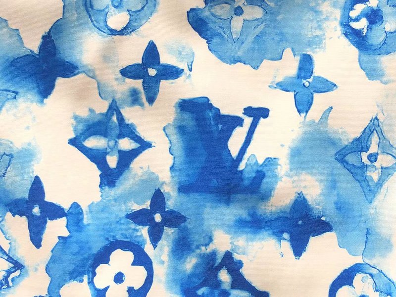 Шорты Louis Vuitton Repeating Logo Letters And Symbols Along "Blue" фото № 8