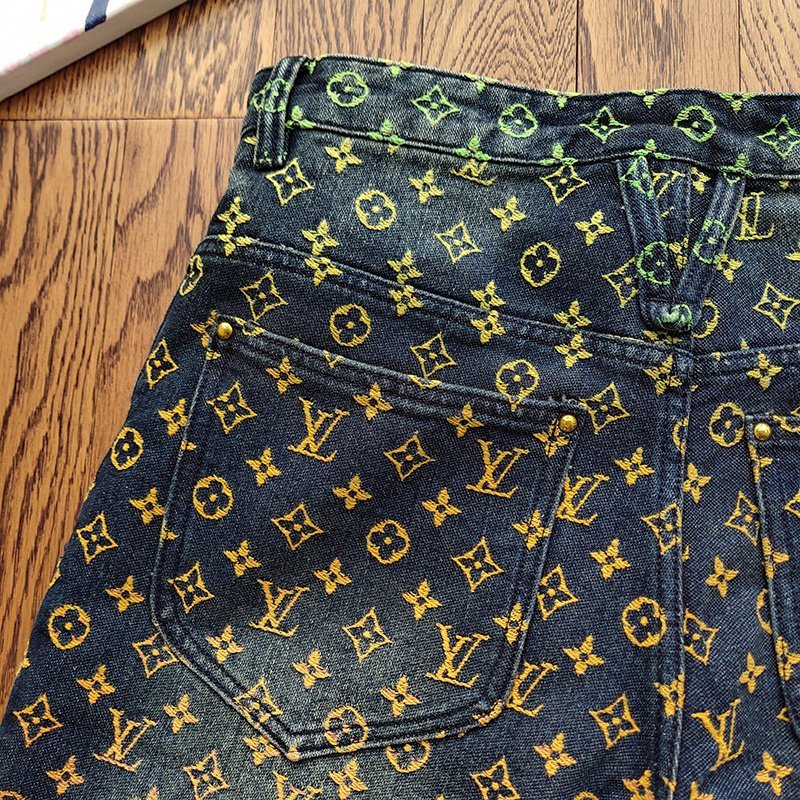 Шорты Louis Vuitton Logos Brand Denim Style "Blue/Gray" фото № 2