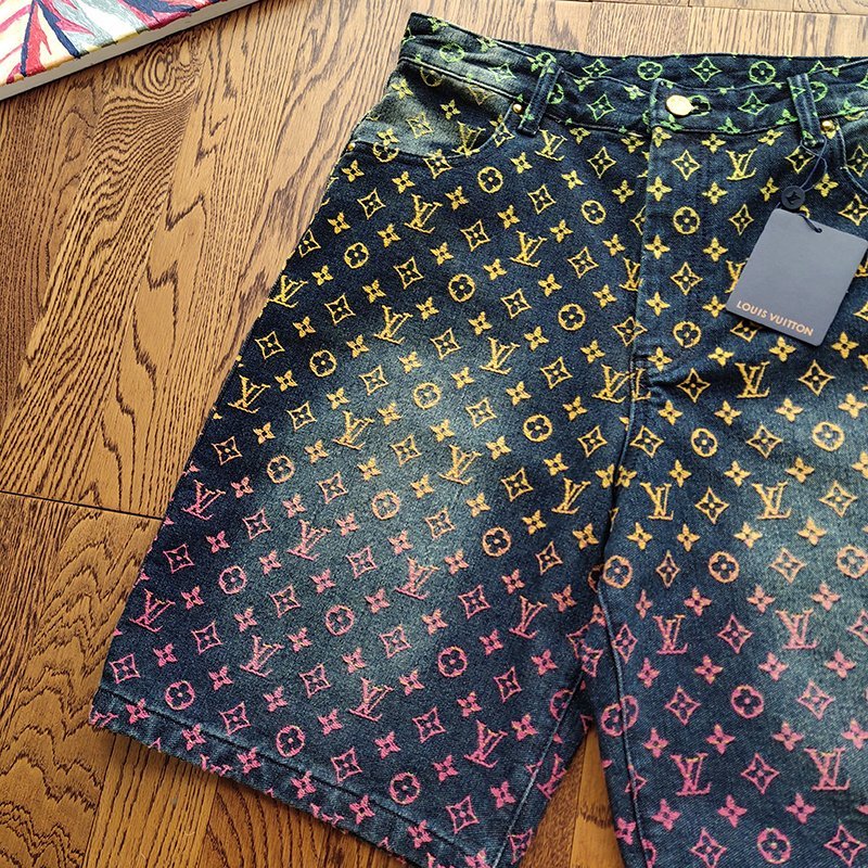 Шорты Louis Vuitton Logos Brand Denim Style "Blue/Gray" фото № 3