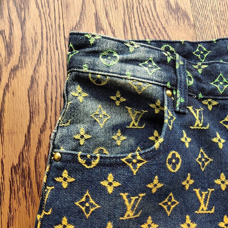Шорты Louis Vuitton Logos Brand Denim Style "Blue/Gray" фото № 6