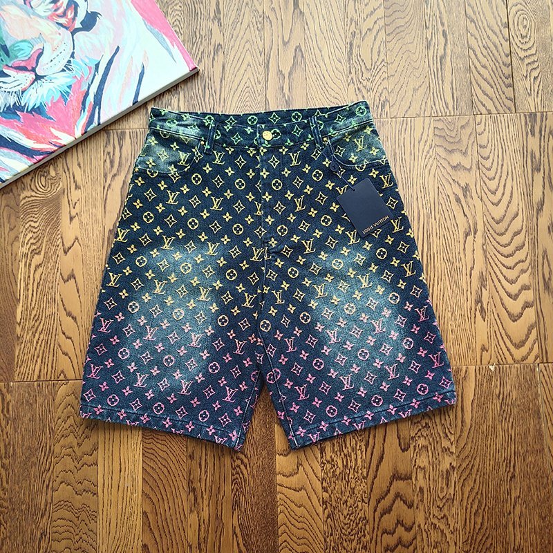 Шорты Louis Vuitton Logos Brand Denim Style "Blue/Gray" фото № 9