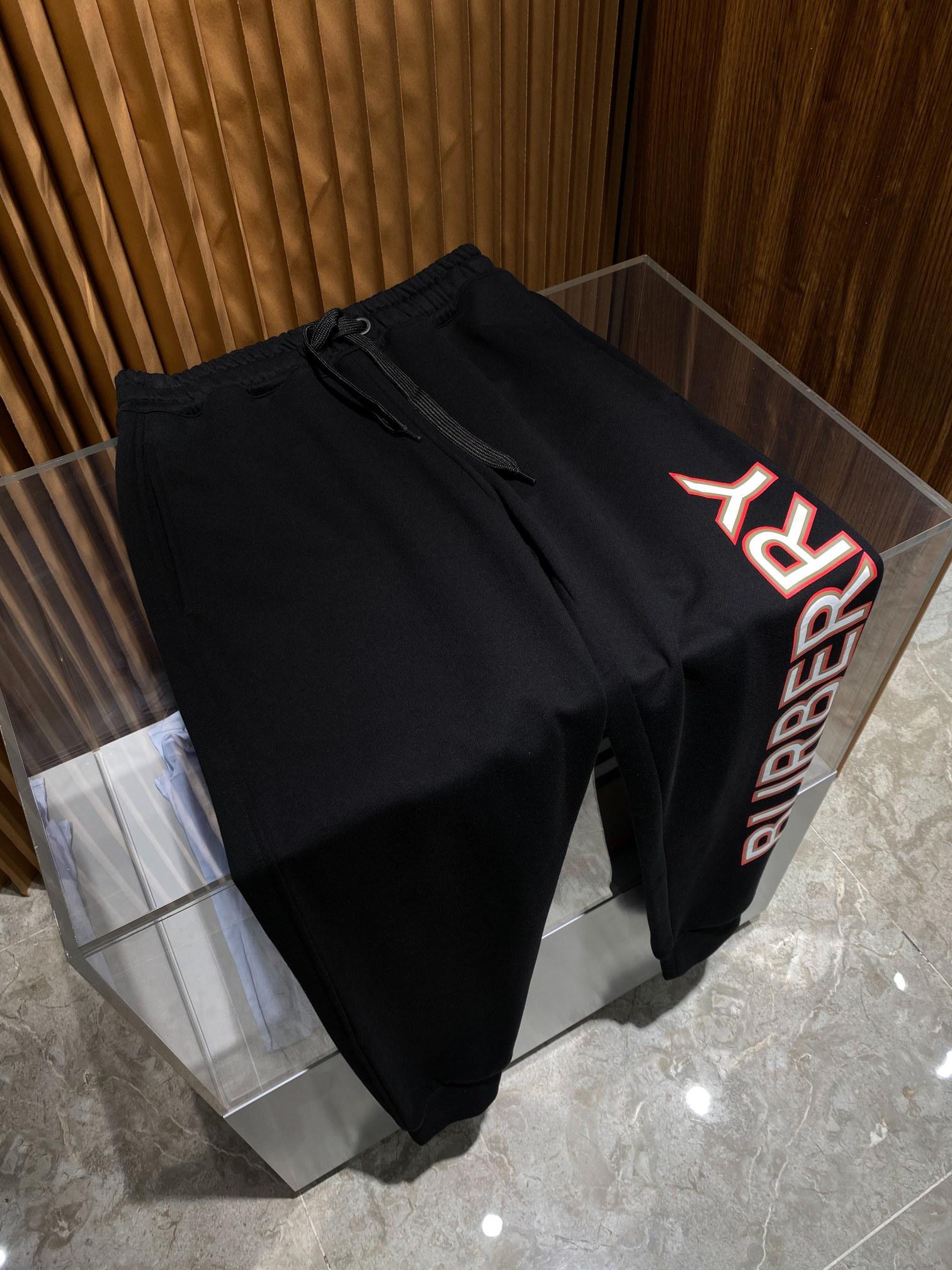 Штаны Burberry White Logo On Side Gray And Red Outline "Black" фото № 8